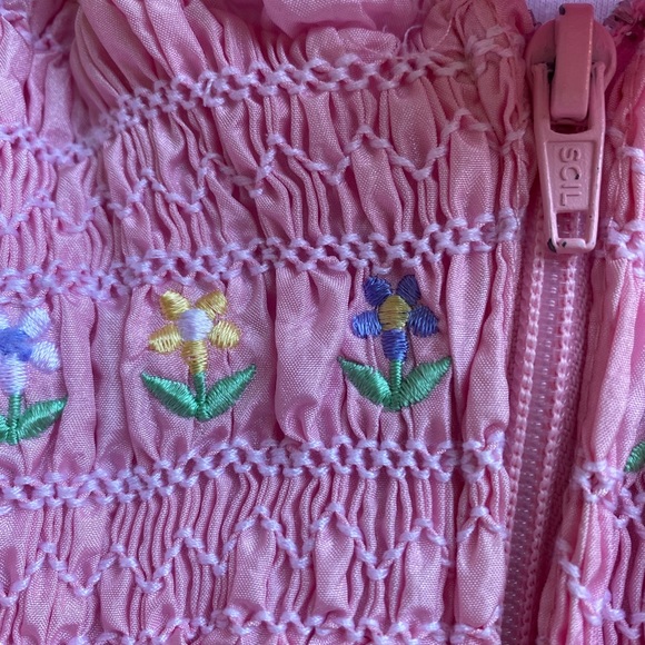 Vintage Baby Girl Jacket Hood Rose Pink Zip Size 12 Months - Picture 4 of 15